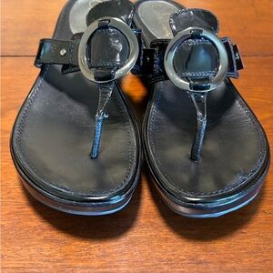 Cole Haan Women’s Black Leather Nike Air Thong Size 10 B